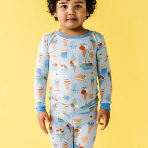 Little Sleepies Blueberry Ice Cream Social Long Sleeve Two Piece Pajama Set 5/6